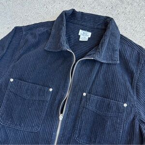 Women’s Vintage Black Corduroy Zip Up Utility Shacket Size 18